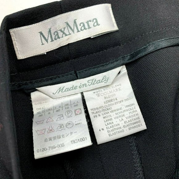 Max Mara Black Woolmark Blend Pants Pockets - Picture 10 of 10